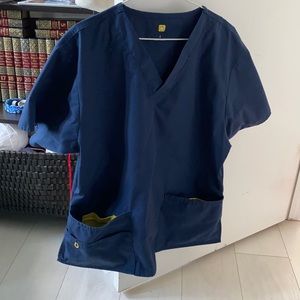 Navy blue scrub top unisex